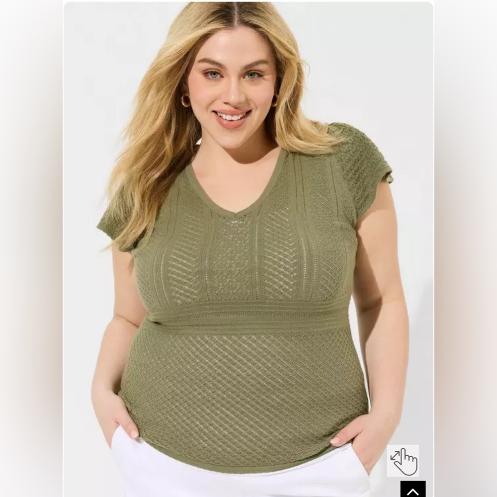 Torrid Everyday Soft Pullover Pointelle Sweater